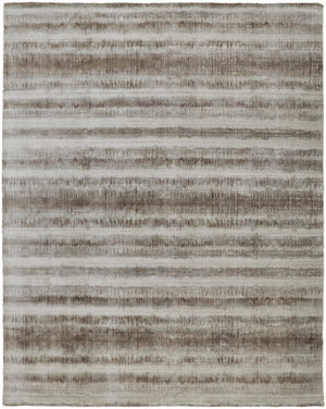 Homeroots 10' X 14' Tan Ivory And Brown Abstract Hand Woven Area Rug Tan,Ivory,Brown Viscose 514439