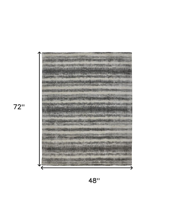 HomeRoots 4' Hand Woven Tan and Ivory Abstract Area Rug – Timeless Design for Warmth and Style in Any Room 4' X 6' 514442
