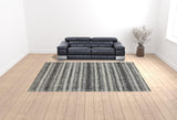 Homeroots 10' X 14' Gray Ivory And Black Abstract Hand Woven Area Rug Gray,Ivory,Black Viscose 514446