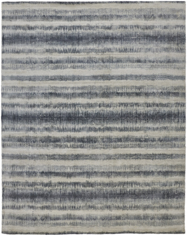 Homeroots 4' X 6' Ivory And Blue Abstract Hand Woven Area Rug Ivory,Blue Viscose 514449