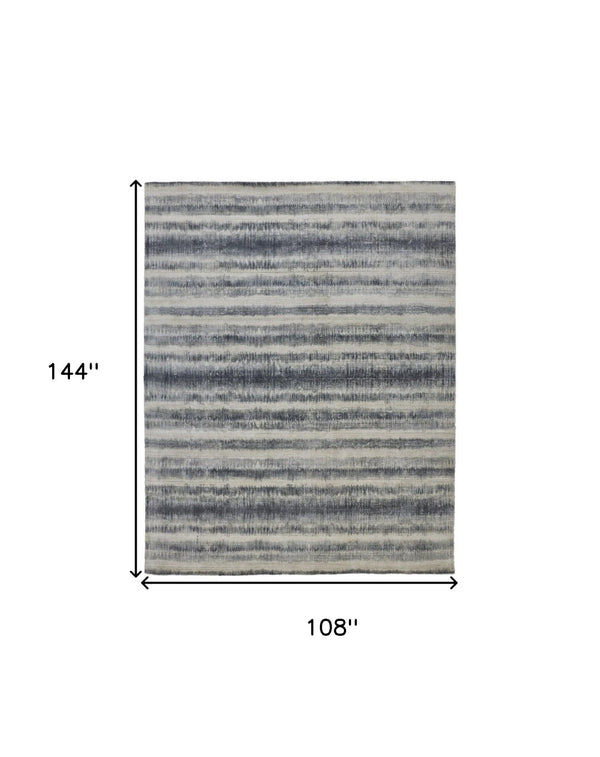 Homeroots 10' Hand Woven Area Rug - Unique Gray Blue & Green Abstract Design For A Cozy Home Atmosphere 9' X 12' Viscose 514452