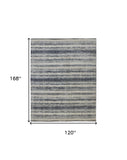 Homeroots 10' X 14' Ivory And Blue Abstract Hand Woven Area Rug Ivory,Blue Viscose 514453