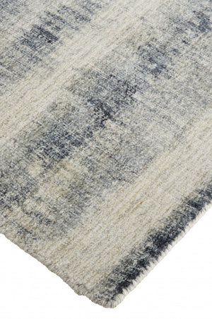 Homeroots 12' X 15' Ivory And Blue Abstract Hand Woven Area Rug Ivory,Blue Viscose 514454