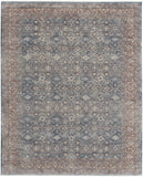 Homeroots 5' X 7' Blue And Beige Floral Power Loom Area Rug  Polyester 514465