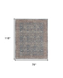 Homeroots 7' X 10' Blue And Red Floral Power Loom Stain Resistant Area Rug  Polyester 514466