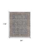 Homeroots 8' X 10' Blue And Red Floral Power Loom Stain Resistant Area Rug  Polyester 514467