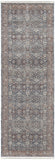 Homeroots 10' Blue And Beige Floral Power Loom Runner Rug With Fringe  Polyester 514470