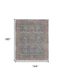 Homeroots 12' X 15' Blue And Red Floral Power Loom Stain Resistant Area Rug  Polyester 514472