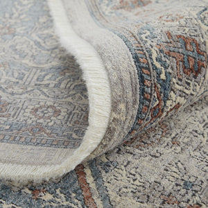 HomeRoots 5' Blue and Ivory Floral Area Rug - Durable Power Loom Design for Timeless Elegance in Any Space 10' Runner 514479
