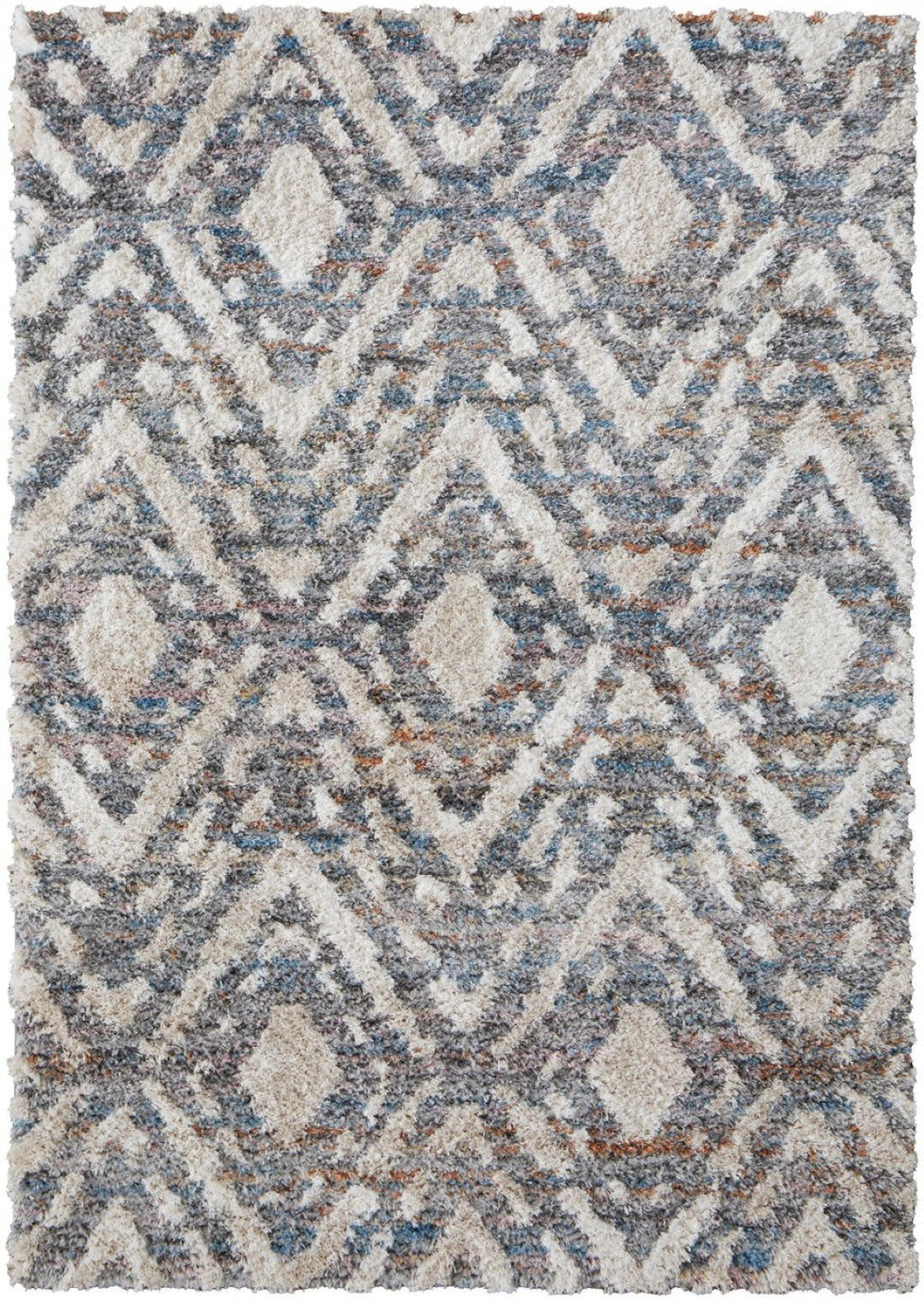 HomeRoots 4' Ivory Gray and Taupe Geometric Area Rug - Stain-Resistant, Durable, Modern Style for Any Room 4' X 6' 514492