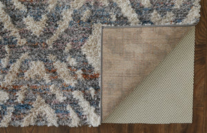 HomeRoots 4' Ivory Gray and Taupe Geometric Area Rug - Stain-Resistant, Durable, Modern Style for Any Room 8' X 10' 514495