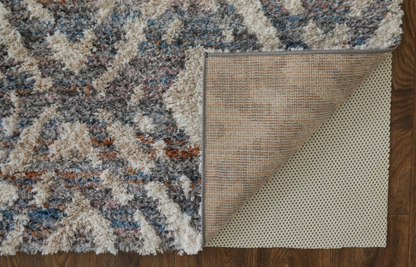 HomeRoots 4' Ivory Gray and Taupe Geometric Area Rug - Stain-Resistant, Durable, Modern Style for Any Room 10' X 14' 514496