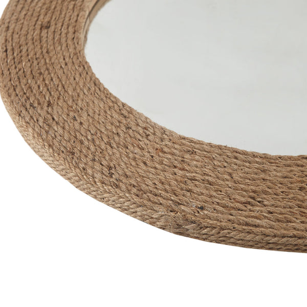 JLA Home Madison Park - Natural Jute Rope Round Wall Mirror 26" — Layered Coastal Texture, Lightweight, Easy D-Ring Mounting for Farmhouse & Boho Spaces MP95F-0267