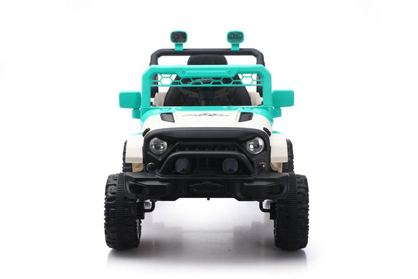 English Elm 12v Ride on Toddler Car with Remote Control Spring Suspension and Off Road 4x4 Drive White+Green W3822P371909