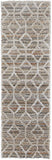 Homeroots 8' Tan Taupe And Ivory Geometric Power Loom Stain Resistant Runner Rug Tan,Taupe,Ivory Polyester 514511