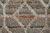 Homeroots 8' Tan Taupe And Ivory Geometric Power Loom Stain Resistant Runner Rug Tan,Taupe,Ivory Polyester 514511