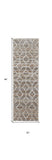 Homeroots 8' Tan Taupe And Ivory Geometric Power Loom Stain Resistant Runner Rug Tan,Taupe,Ivory Polyester 514511