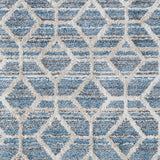 Homeroots 4' X 6' Blue And Ivory Geometric Power Loom Stain Resistant Area Rug Blue,Ivory Polyester 514513