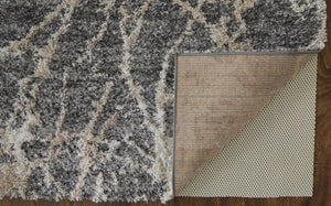 HomeRoots 4' Modern Gray and Ivory Abstract Area Rug – Stain Resistant, Durable, Perfect for High-Traffic Spaces 10' X 14' 514524