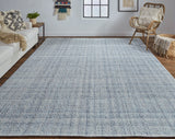 Homeroots 5' X 8' Gray Ivory And Blue Hand Woven Area Rug Gray,Ivory,Blue Polyester 514548