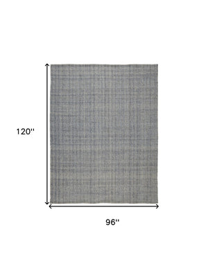HomeRoots 5' Hand-Woven Area Rug in Gray, Ivory & Blue - Timeless Artistry for Elegant Living Spaces 8' X 10' 514549