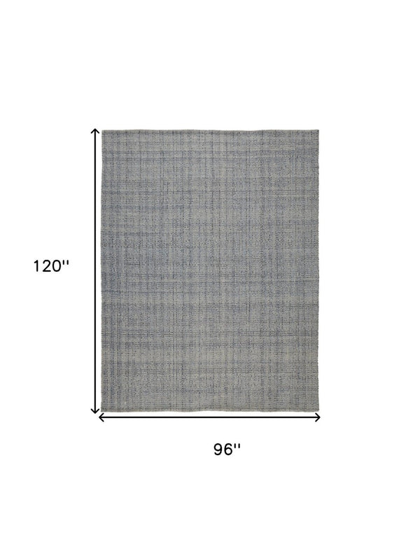 HomeRoots 5' Hand-Woven Area Rug in Gray, Ivory & Blue - Timeless Artistry for Elegant Living Spaces 8' X 10' 514549