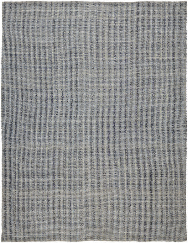Homeroots 10' X 14' Tan And Blue Hand Woven Area Rug Gray,Ivory,Blue Polyester 514551