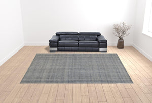 HomeRoots 5' Hand-Woven Area Rug in Gray, Ivory & Blue - Timeless Artistry for Elegant Living Spaces 12' x 15' 514552
