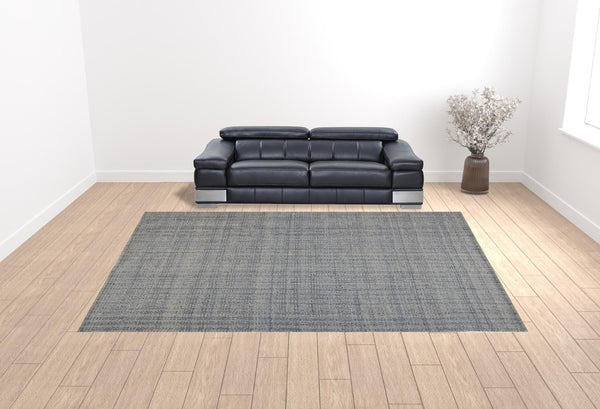 HomeRoots 5' Hand-Woven Area Rug in Gray, Ivory & Blue - Timeless Artistry for Elegant Living Spaces 12' x 15' 514552