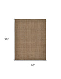 Homeroots 5' X 8' Brown Hand Woven Area Rug Brown Polyester 514554