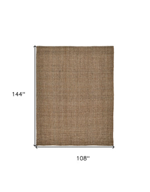 Homeroots 9' X 12' Brown Hand Woven Area Rug Brown Polyester 514556