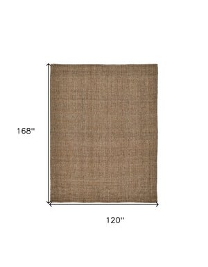 Homeroots 10' X 14' Brown Hand Woven Area Rug Brown Polyester 514557