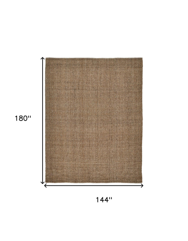 Homeroots 12' X 15' Brown Hand Woven Area Rug Brown Polyester 514558