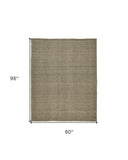 Homeroots 5' X 8' Green And Tan Hand Woven Area Rug Green,Tan Polyester 514560