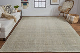 Homeroots 5' X 8' Green And Tan Hand Woven Area Rug Green,Tan Polyester 514560