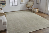 Homeroots 5' X 8' Green And Tan Hand Woven Area Rug Green,Tan Polyester 514560