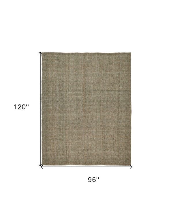 Homeroots 8' X 10' Green And Tan Hand Woven Area Rug Green,Tan Polyester 514561