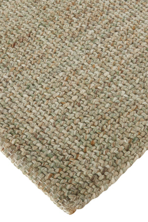 Homeroots 9' X 12' Green Hand Woven Area Rug Green,Tan Polyester 514562