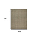 Homeroots 9' X 12' Green Hand Woven Area Rug Green,Tan Polyester 514562