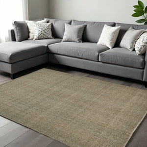 HomeRoots 5' Hand-Woven Area Rug in Gray, Ivory & Blue - Timeless Artistry for Elegant Living Spaces 9' X 12' 514562