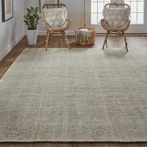 HomeRoots 5' Hand-Woven Area Rug in Gray, Ivory & Blue - Timeless Artistry for Elegant Living Spaces 12' x 15' 514564