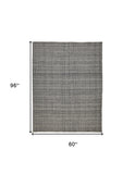 Homeroots 5' X 8' Gray And Ivory Hand Woven Area Rug Gray,Ivory Polyester 514566