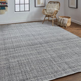 Homeroots 5' X 8' Gray And Ivory Hand Woven Area Rug Gray,Ivory Polyester 514566