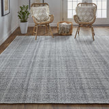 Homeroots 5' X 8' Gray And Ivory Hand Woven Area Rug Gray,Ivory Polyester 514566