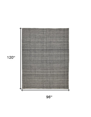 Homeroots 8' X 10' Gray And Ivory Hand Woven Area Rug Gray,Ivory Polyester 514567