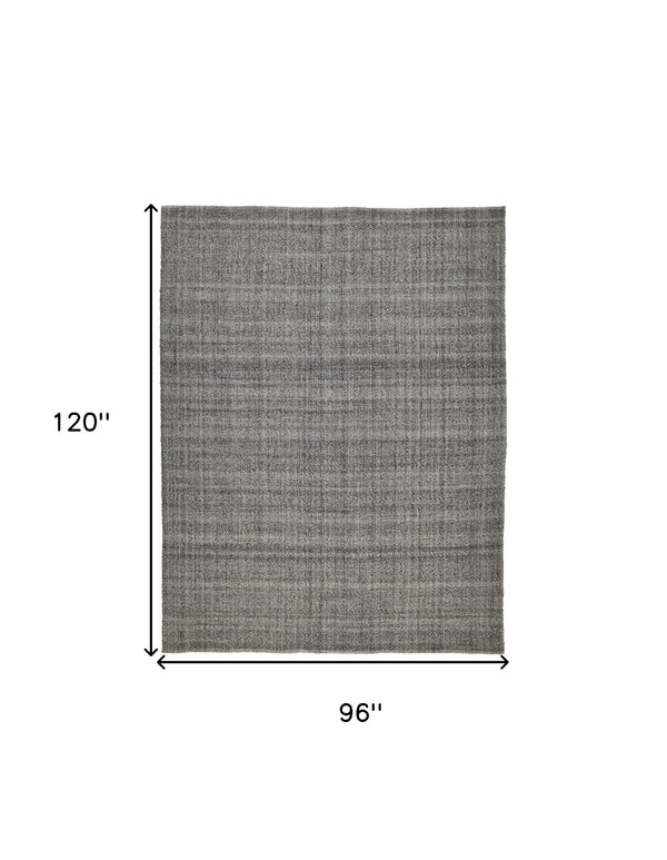 Homeroots 8' X 10' Gray And Ivory Hand Woven Area Rug Gray,Ivory Polyester 514567