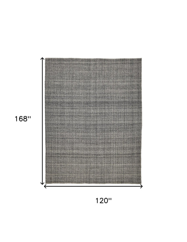 Homeroots 10' X 14' Gray Hand Woven Area Rug Gray,Ivory Polyester 514569