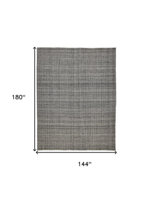 Homeroots 12' X 15' Gray Hand Woven Area Rug Gray,Ivory Polyester 514570
