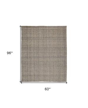 Homeroots 5' X 8' Ivory Tan And Gray Hand Woven Area Rug Ivory,Tan,Gray Polyester 514572