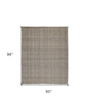 Homeroots 5' X 8' Ivory Tan And Gray Hand Woven Area Rug Ivory,Tan,Gray Polyester 514572